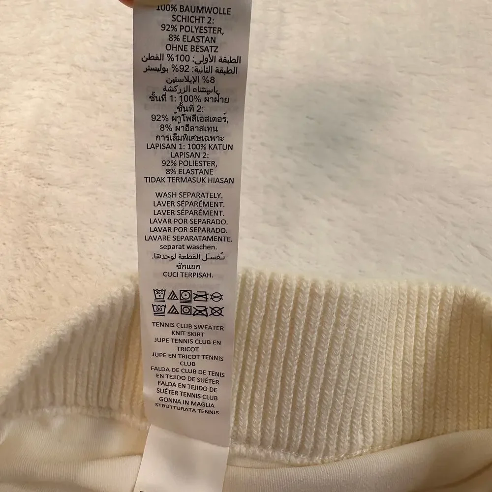 Alo Tennis Club Sweater Knit Skirt Size Small NWOT Ivory / Gravel Hidden Shorts